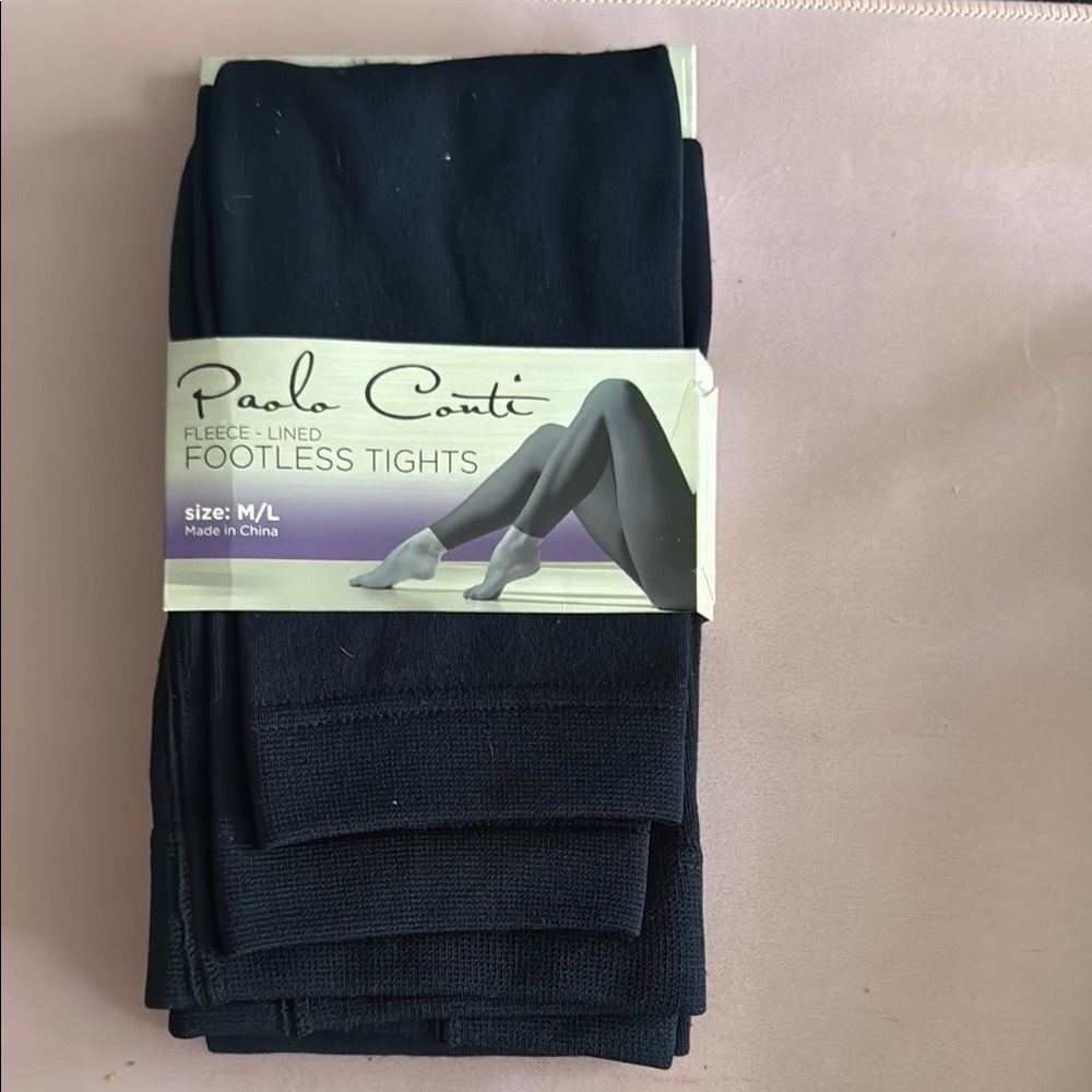 Paolo Conti Black Footless Tights